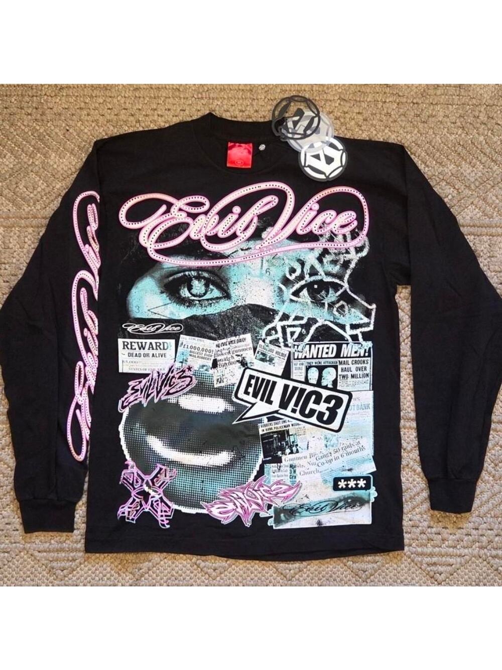 Evil Vice Graphic Long Sleeve Shirt Size Medium New With Tags